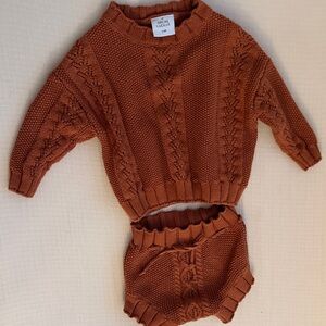 Cozy Knitted Kids Matching Set in Brown